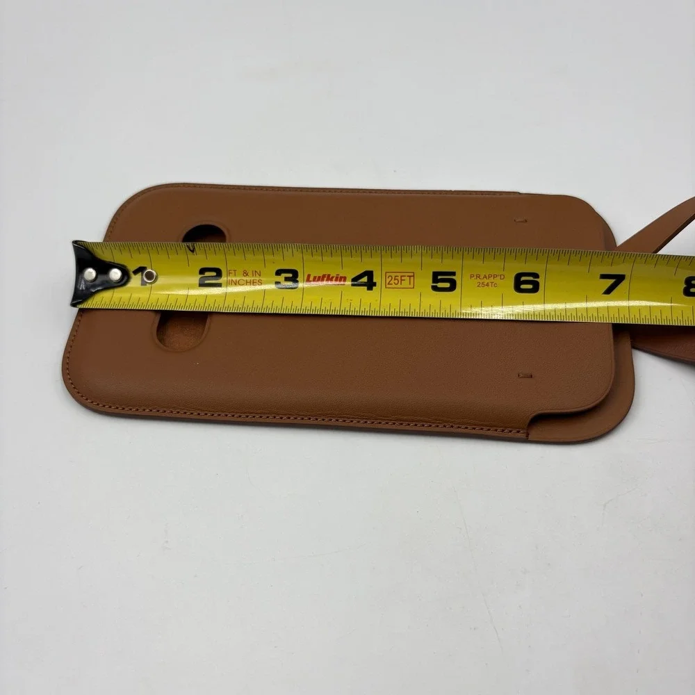 Apple Leather Carry Case Brown Wrist Strap Sleeve For‎ IPhone 12 Plain MagSafe